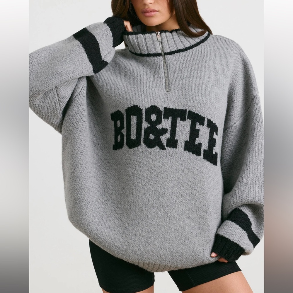 Oversized Quarter-Zip Chunky-Knit Jumper